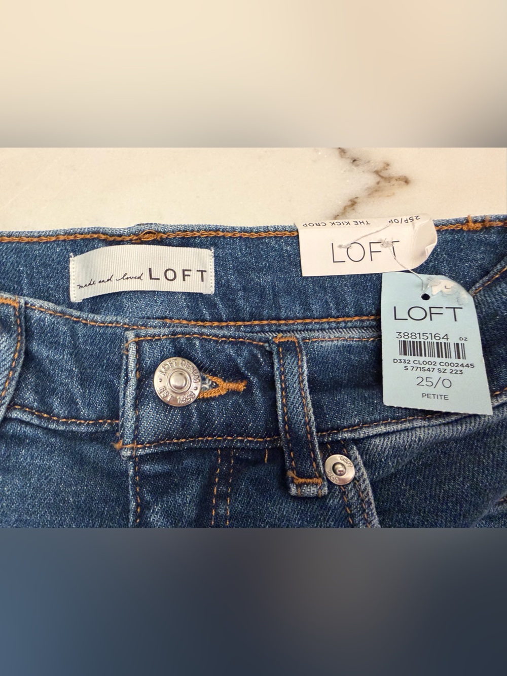 NWT LOFT The Kick Crop High Rise Jeans Medium Wash Petite 25/0P